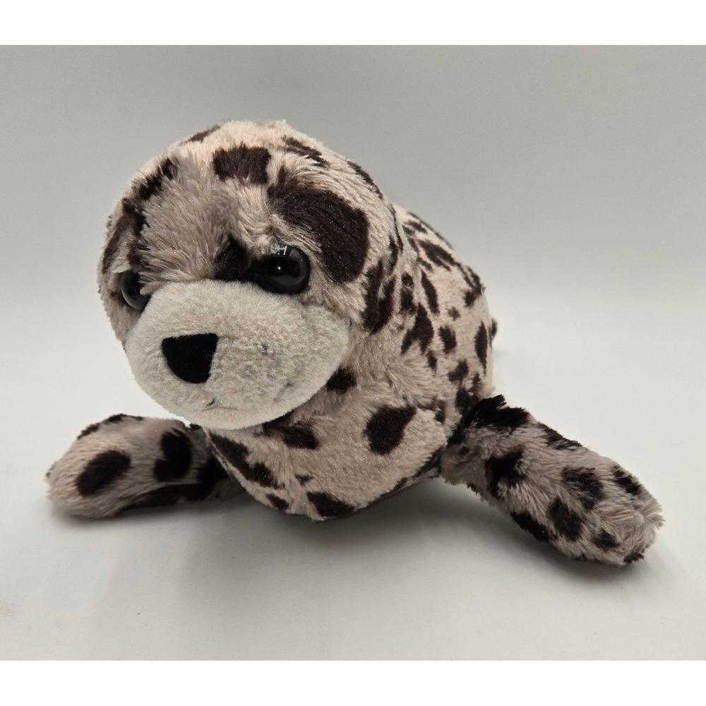 Wild Republic Spotted Seal Plush Grey Black Stuffed Animal Ocean Toy 12 Inch